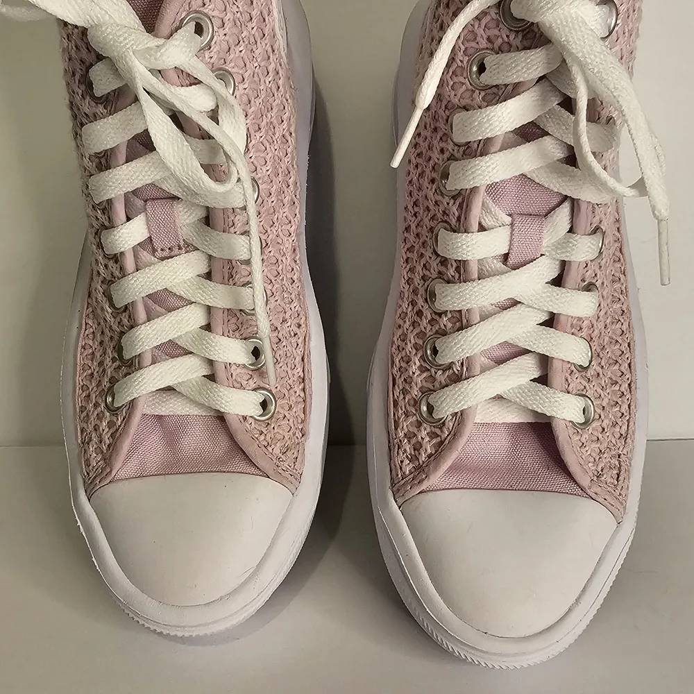 NWOT Womens Converse Chuck Taylor All Star Move Crochet Platform High Top Sneake - Picture 2 of 9